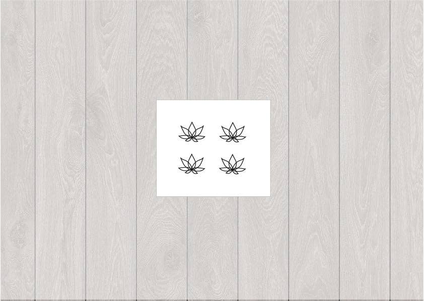 Temporary tattoo of a small lotus (set of 4)