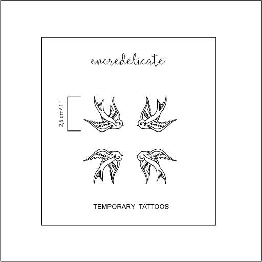 Old School Swallow temporary tattoo (set of 4)
