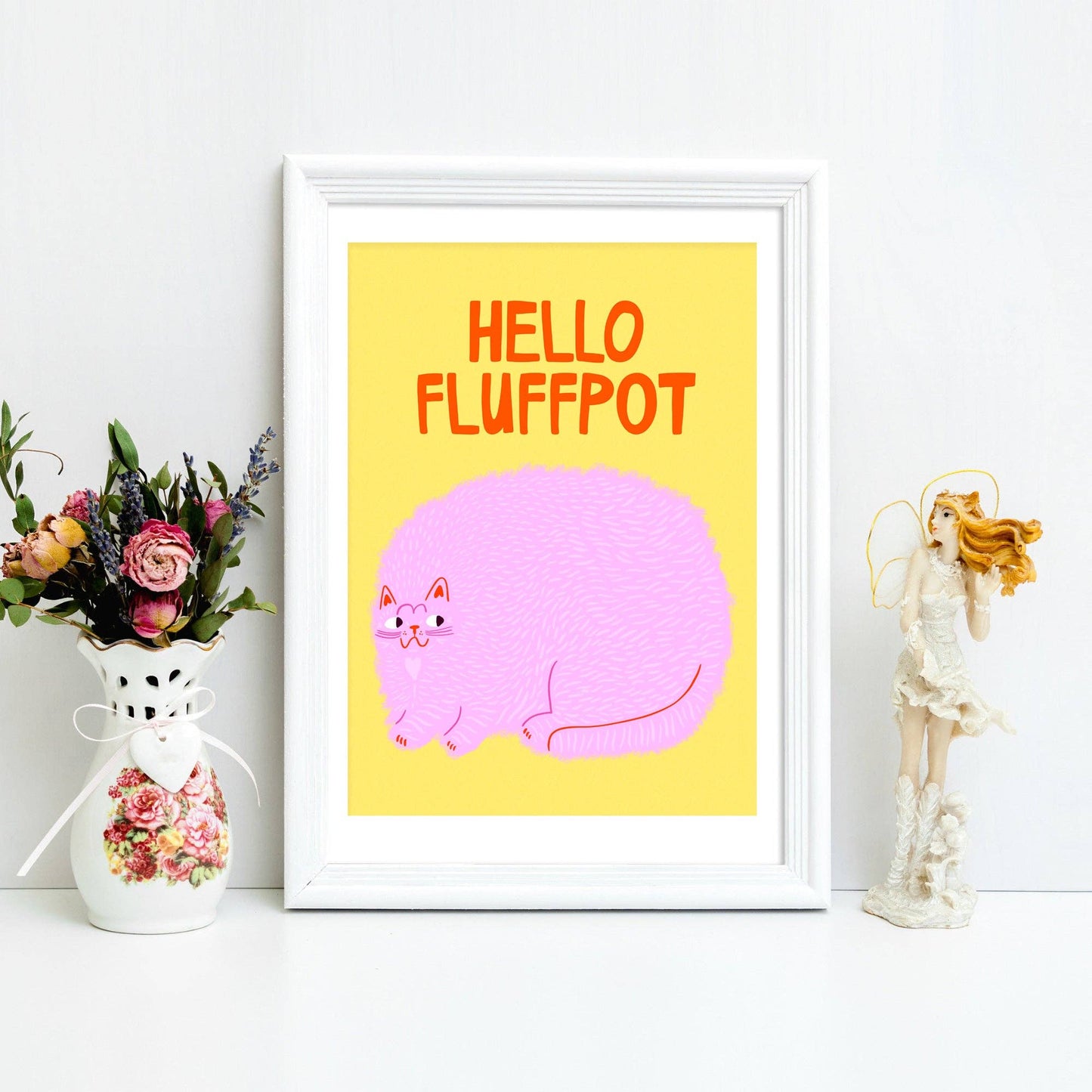 Hello Fluffpot - Art Print: A3