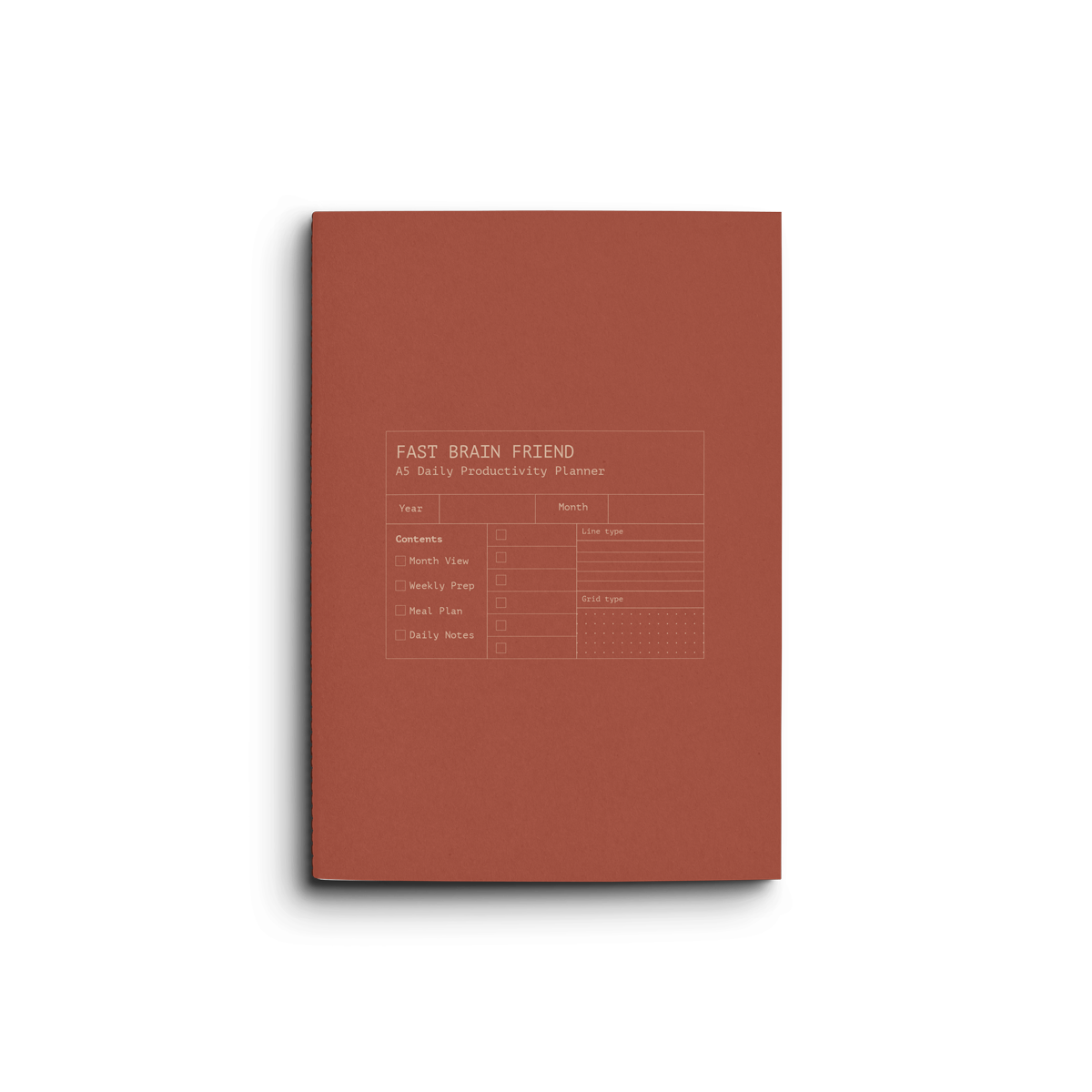 Fast Brain Daily Productivity Planner- Single Notebook: Musk Stick