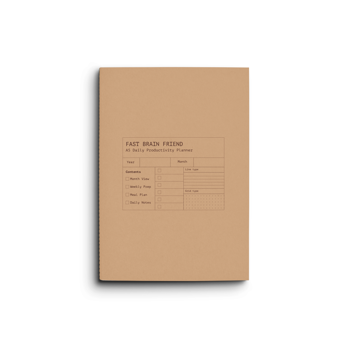 Fast Brain Daily Productivity Planner- Single Notebook: Musk Stick