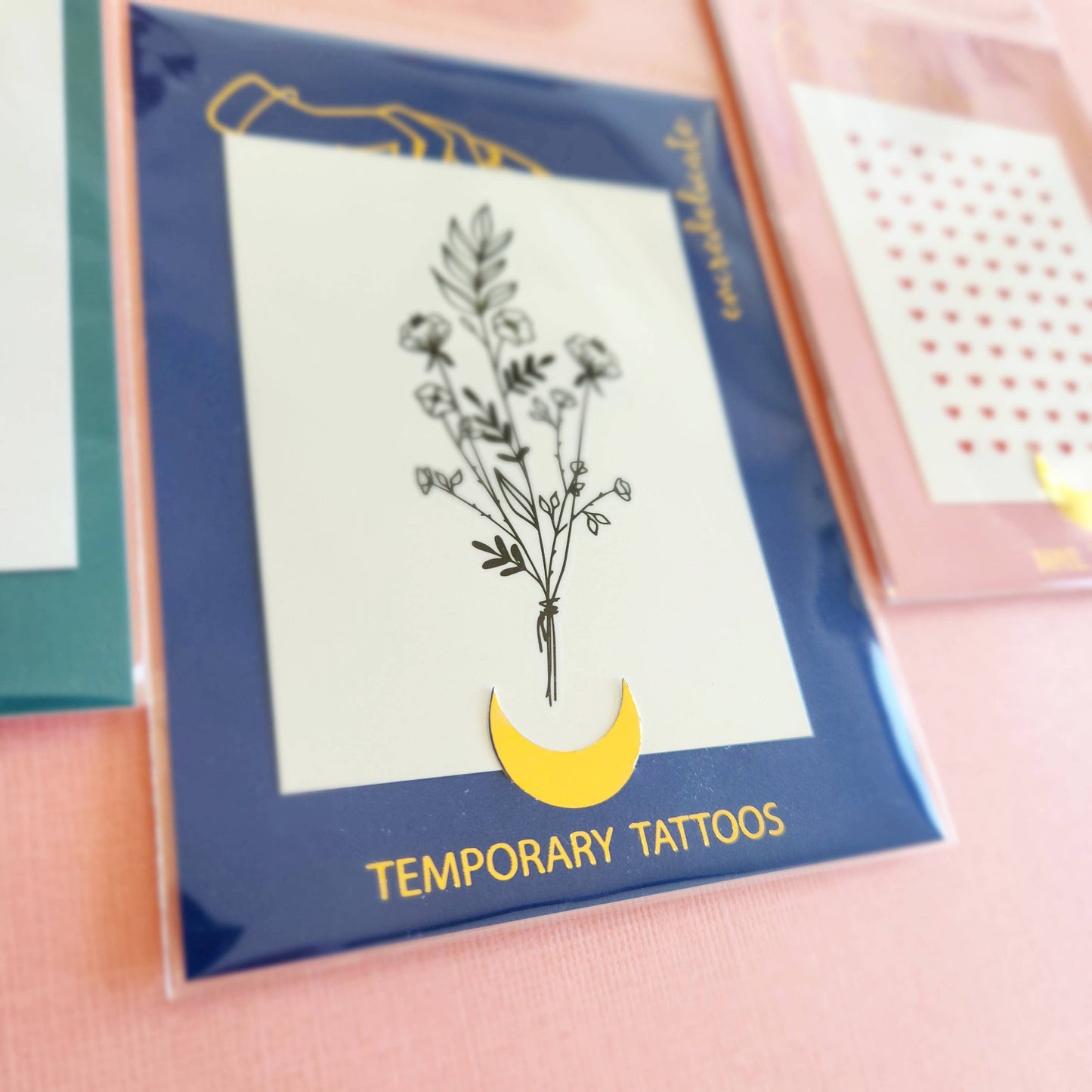 Geometric lotus temporary tattoo
