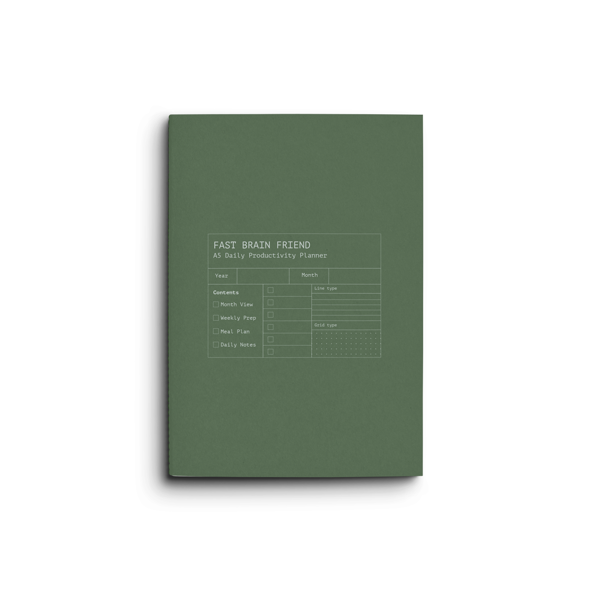 Fast Brain Daily Productivity Planner- Single Notebook: Musk Stick