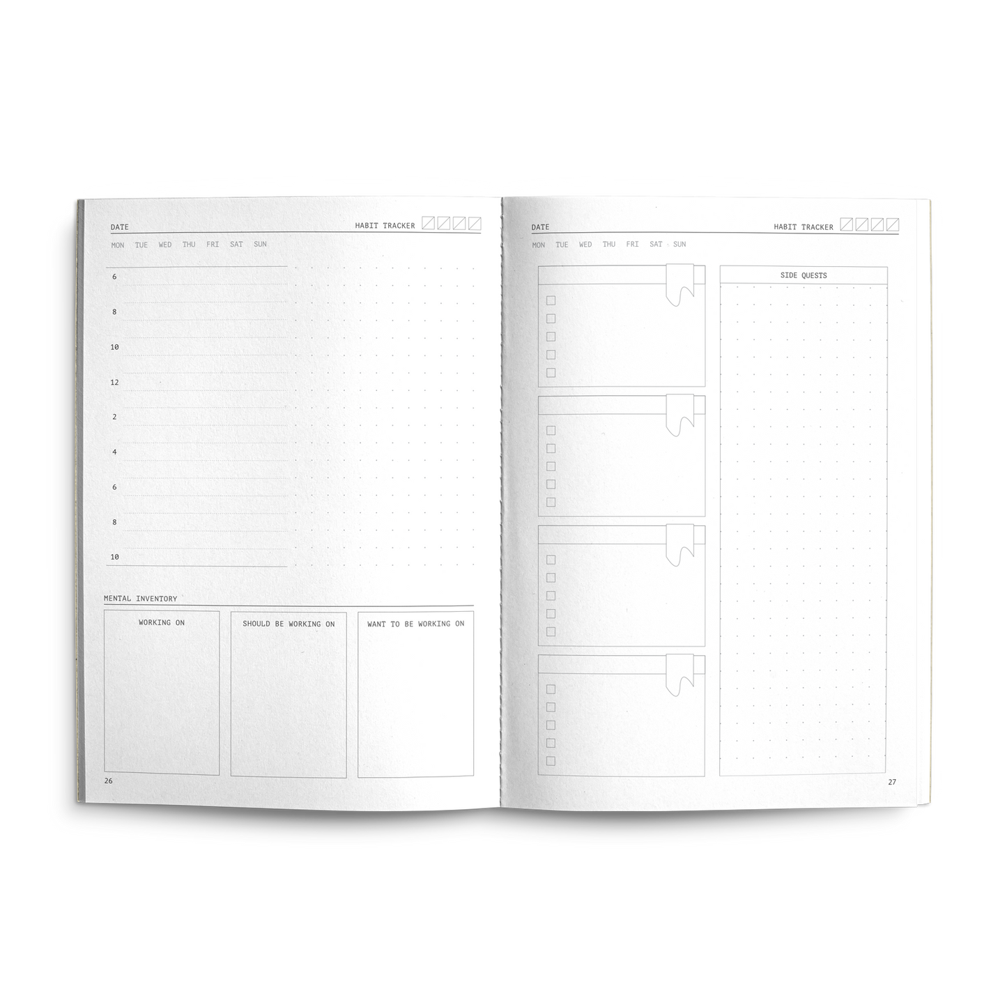 Fast Brain Daily Productivity Planner- Single Notebook: Pine Forest