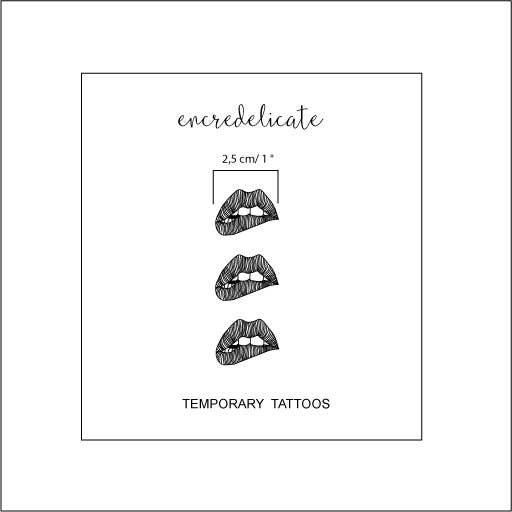 Sexy mouth temporary tattoos (set of 3)