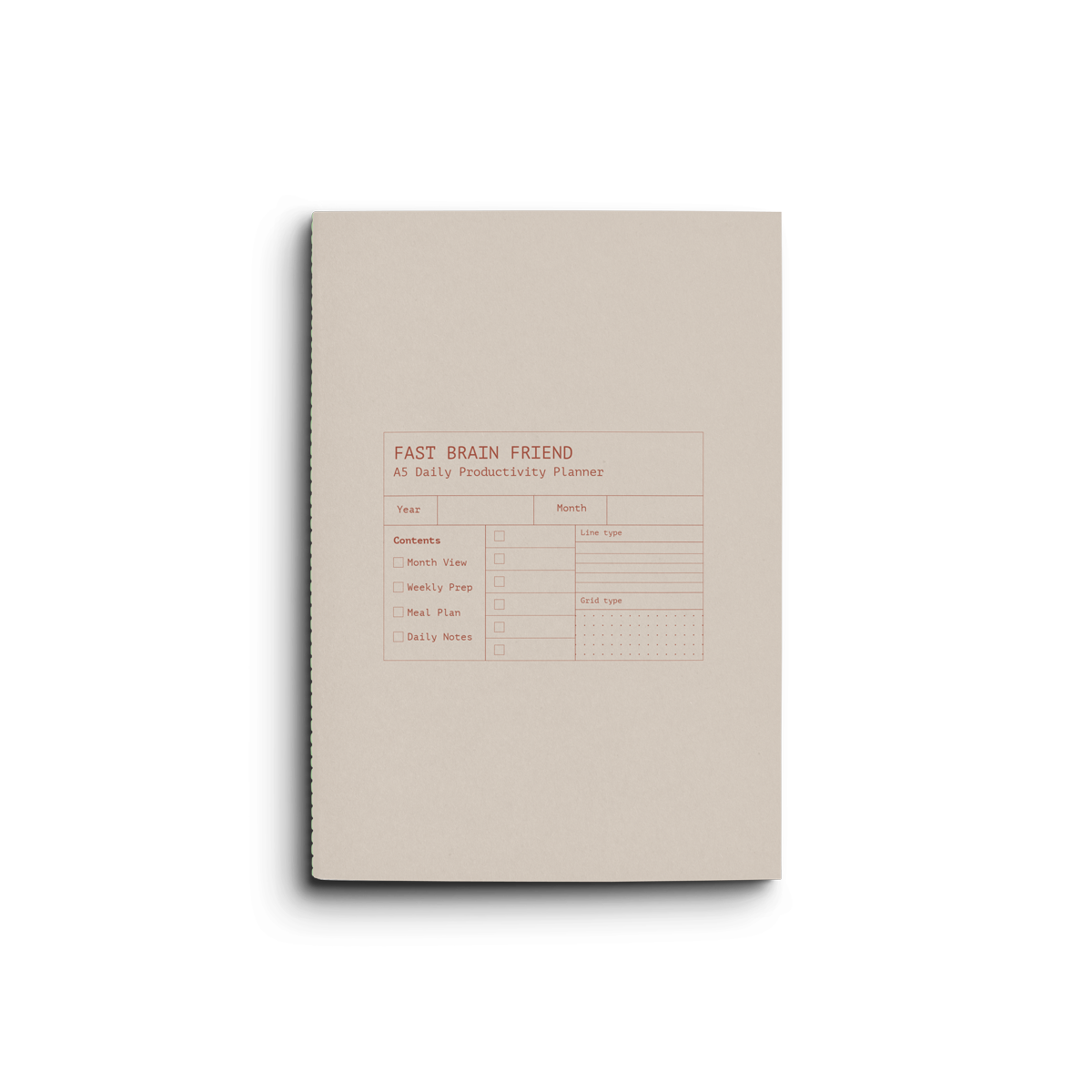 Fast Brain Daily Productivity Planner- Single Notebook: Musk Stick