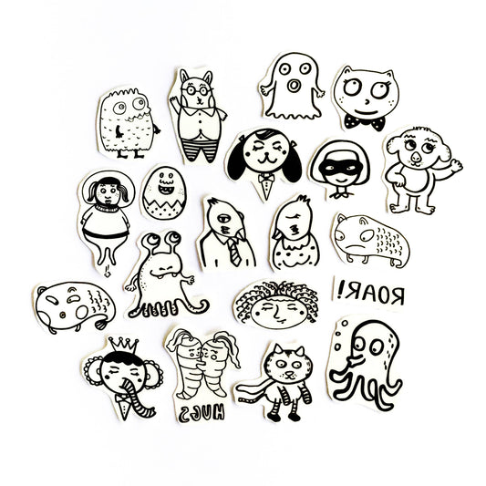 Monsters | Pre-cut Temp Tattoos in Alum. Tin