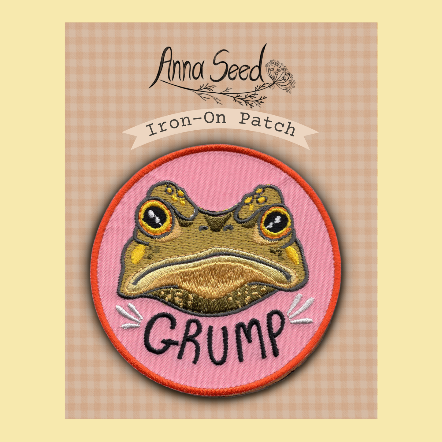 Iron-On Patch - Gustav the Grumpy Toad