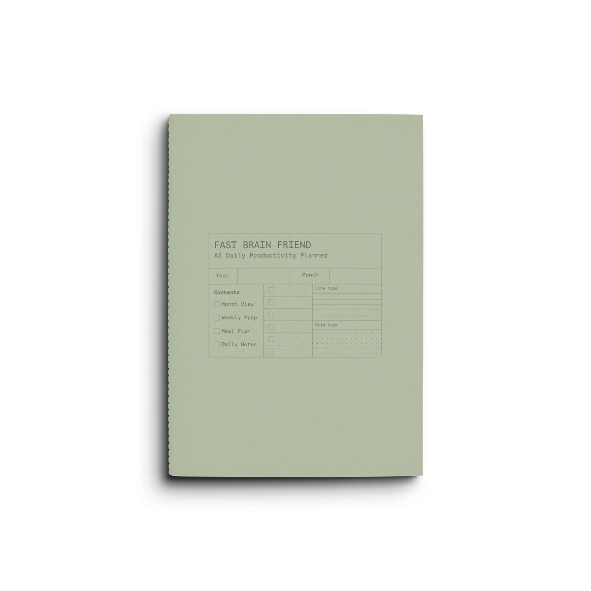 Fast Brain Daily Productivity Planner- Single Notebook: Musk Stick