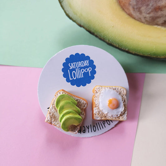 Brunch earrings (Avo and Egg): Studs