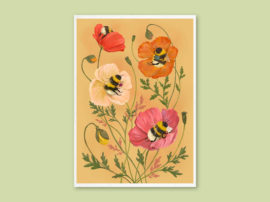 Art Print - Bumblebee Bibliophiles: L - A3 (297mm x 420mm)