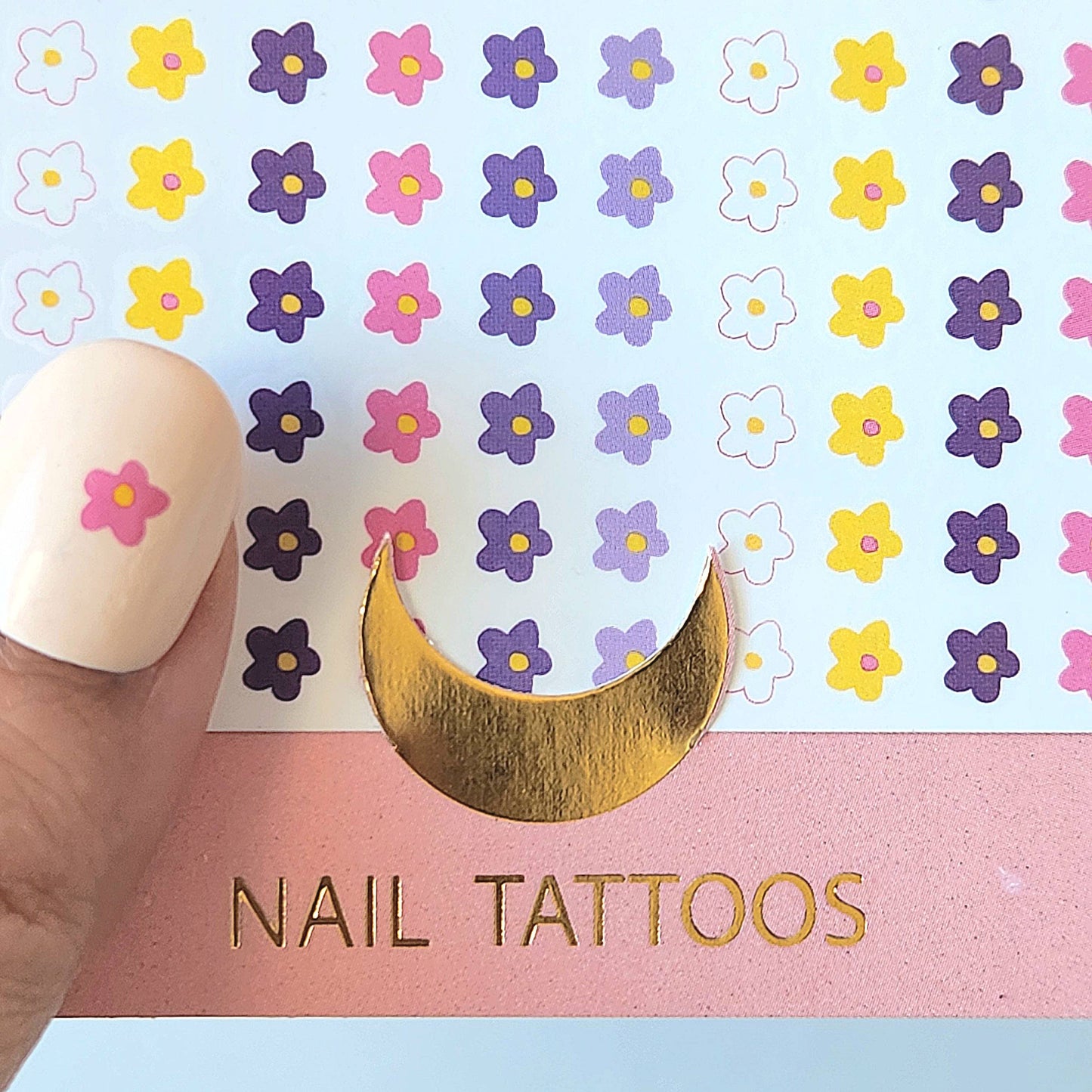 Spring flower nail stickers