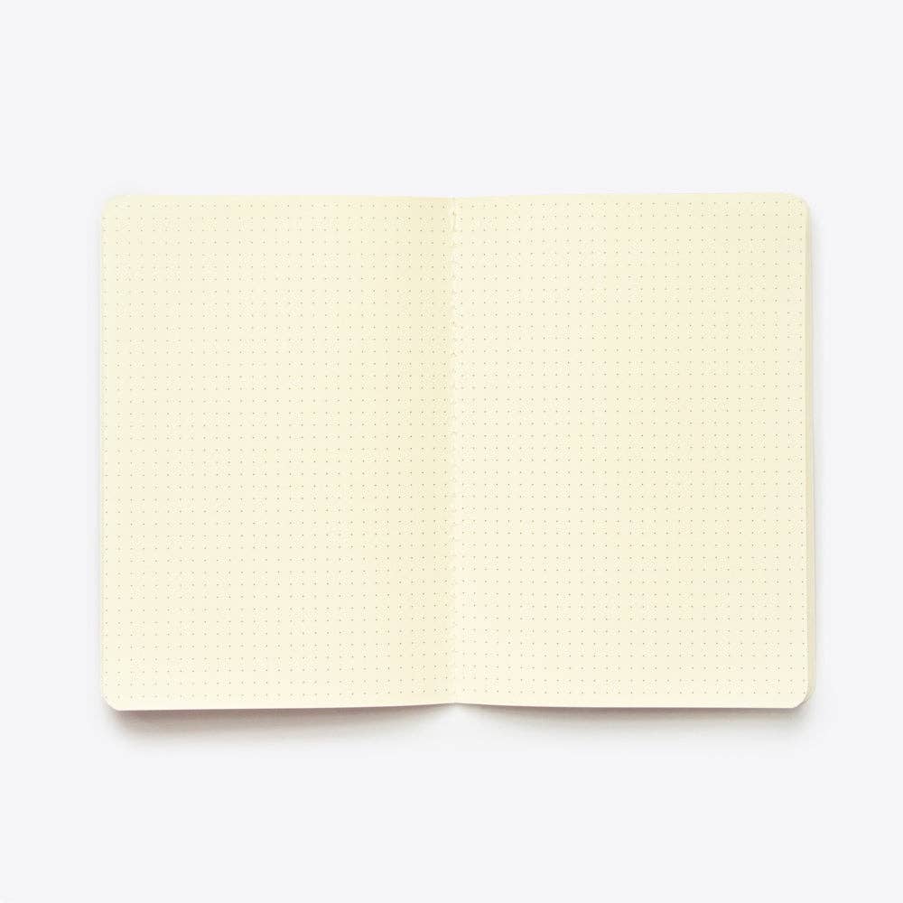 Stitched Notebook - A5: Orange / Dot Grid