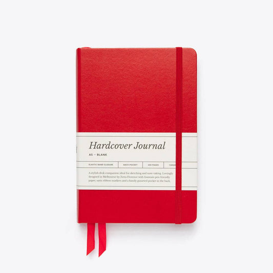 Blank Hardcover Elastic Journal - A5: Red