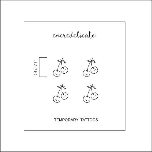 Kawai cherry temporary tattoo (set of 4)