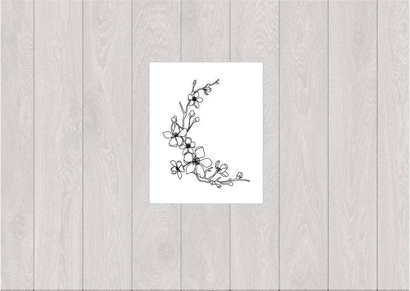 Temporary moon tattoo with flowers