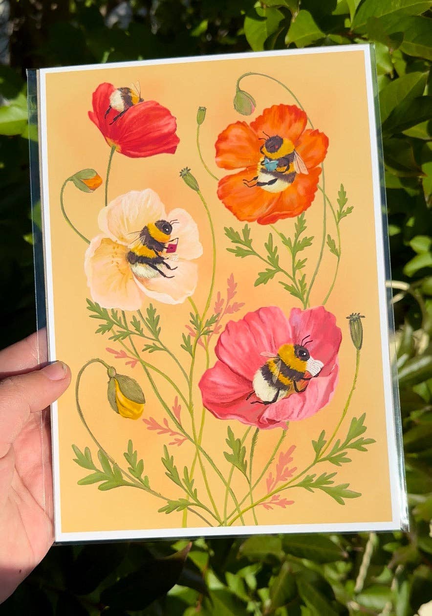 Art Print - Bumblebee Bibliophiles: L - A3 (297mm x 420mm)