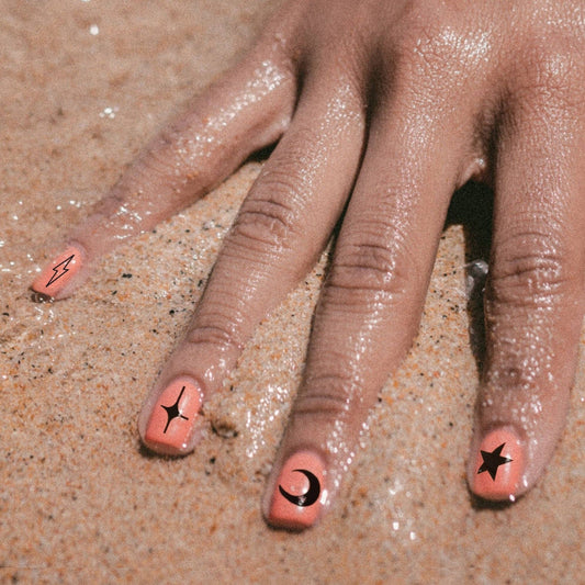 Moon, star and diamond nail stickers
