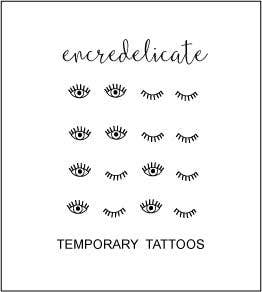 Minimalist eye and eyelash temporary tattoo (set of 16)