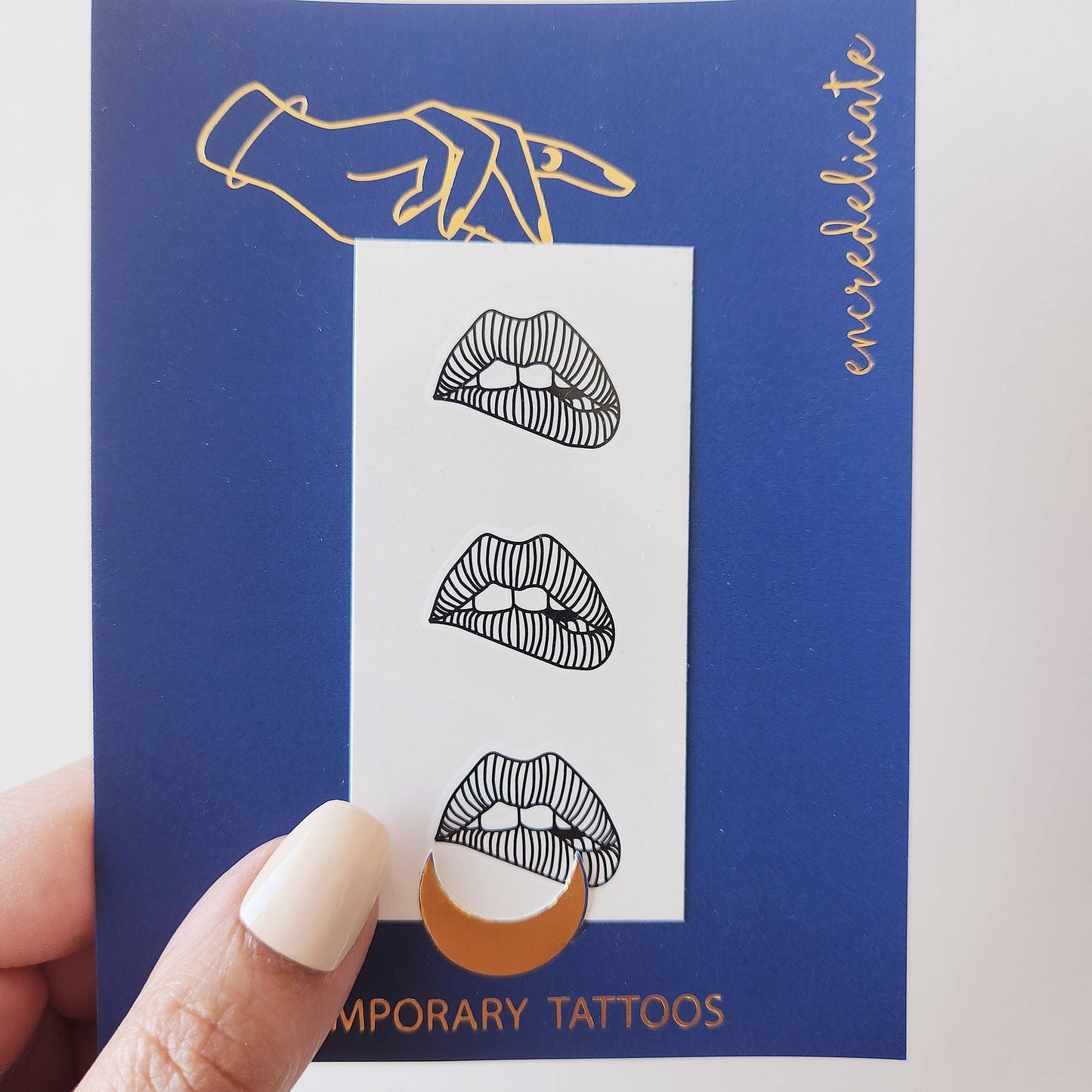 Sexy mouth temporary tattoos (set of 3)