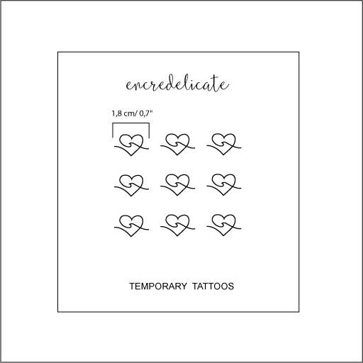 Heart and wave temporary tattoo (9 tattoos)