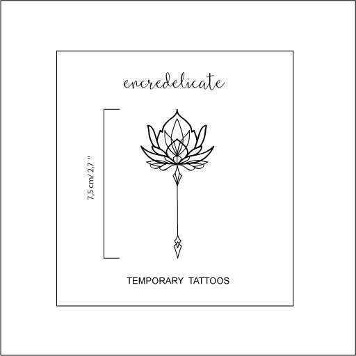 Geometric lotus temporary tattoo