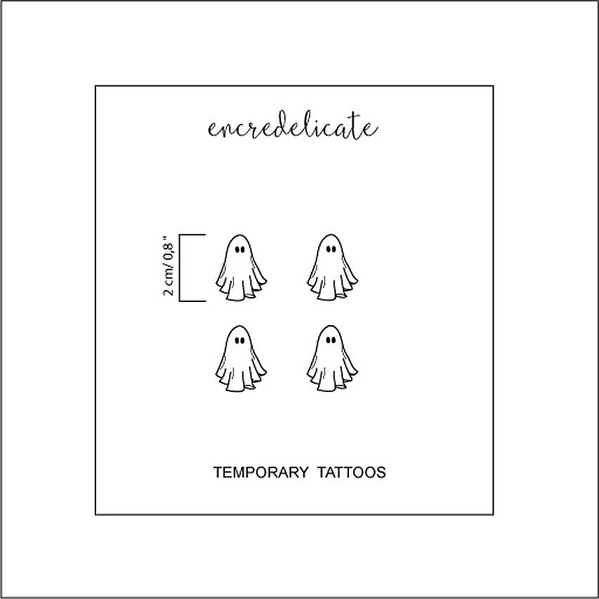 Temporary ghost tattoos (set of 4)
