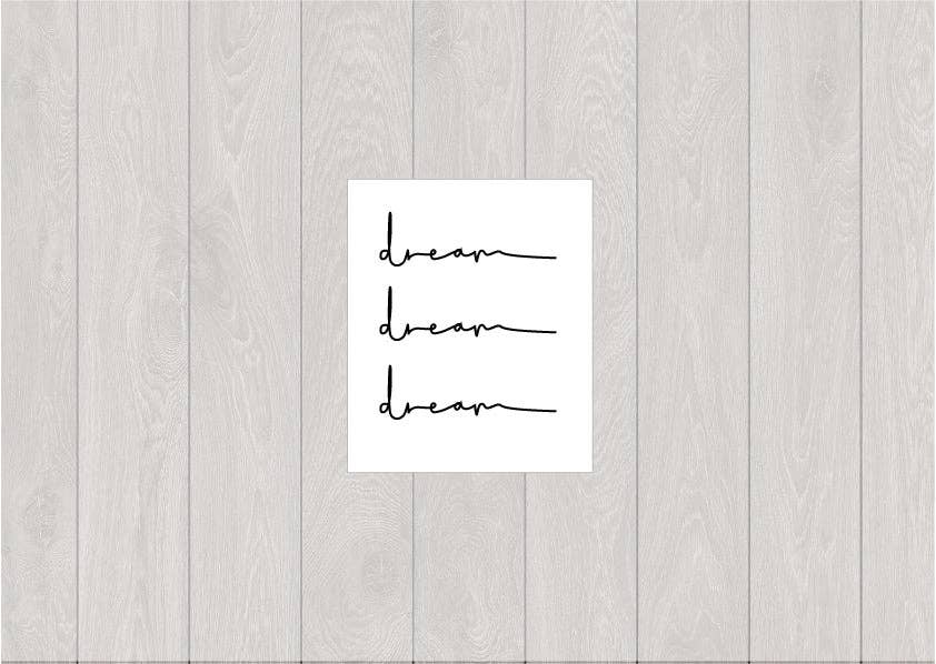 Temporary tattoo of the word dream which means dream (set of 3)