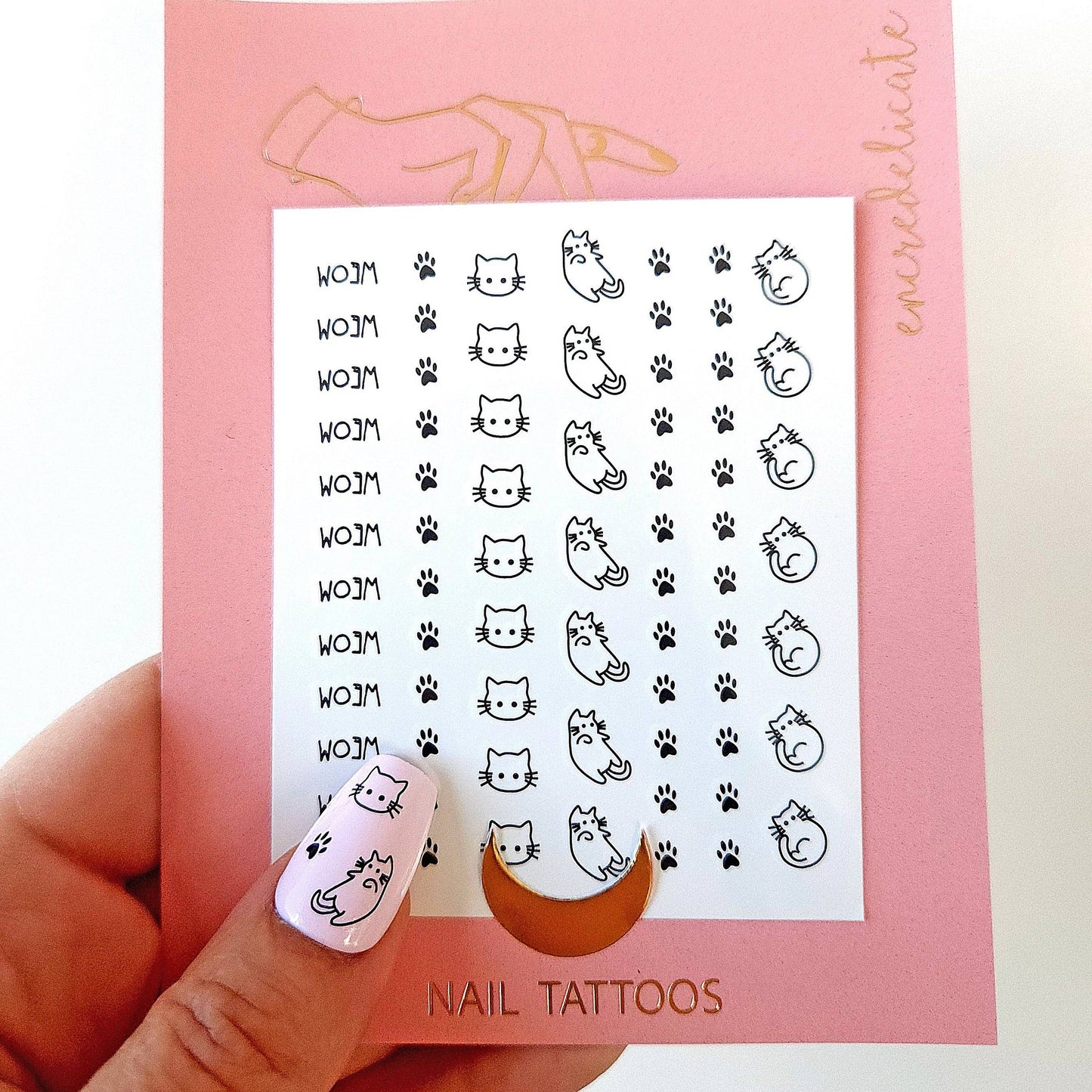 Cat pattern nail stickers