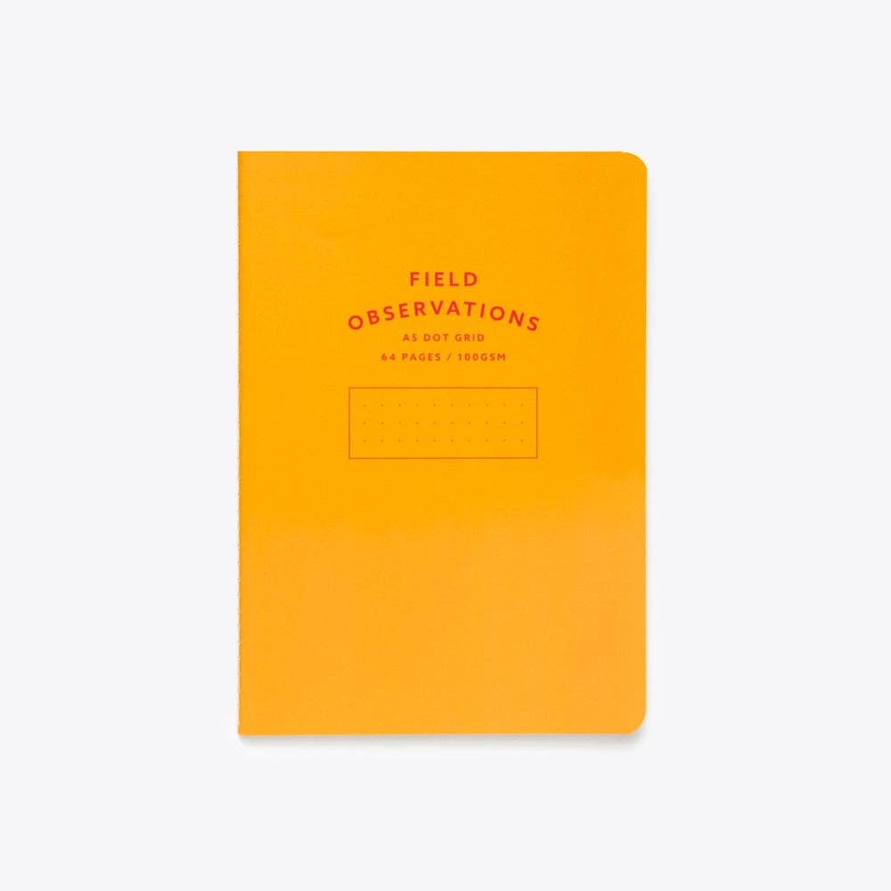 Stitched Notebook - A5: Orange / Dot Grid