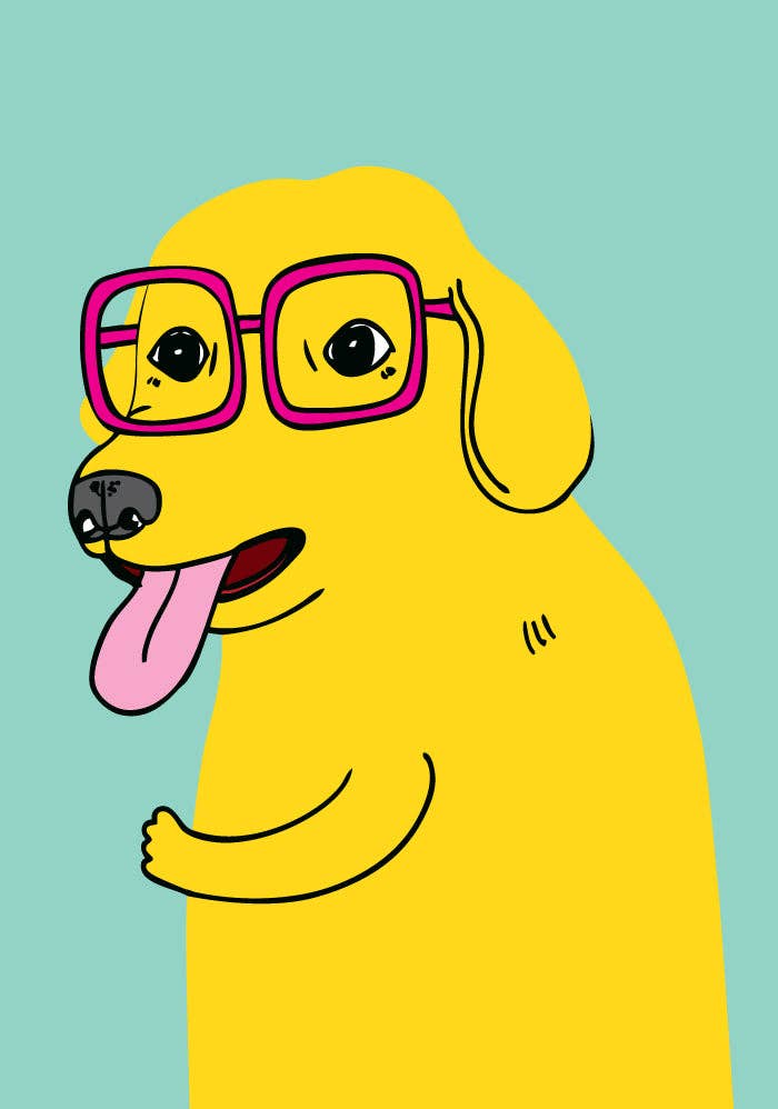 Dog Wearing Glasses - Microfibre Glasses Cleaning Cloth
