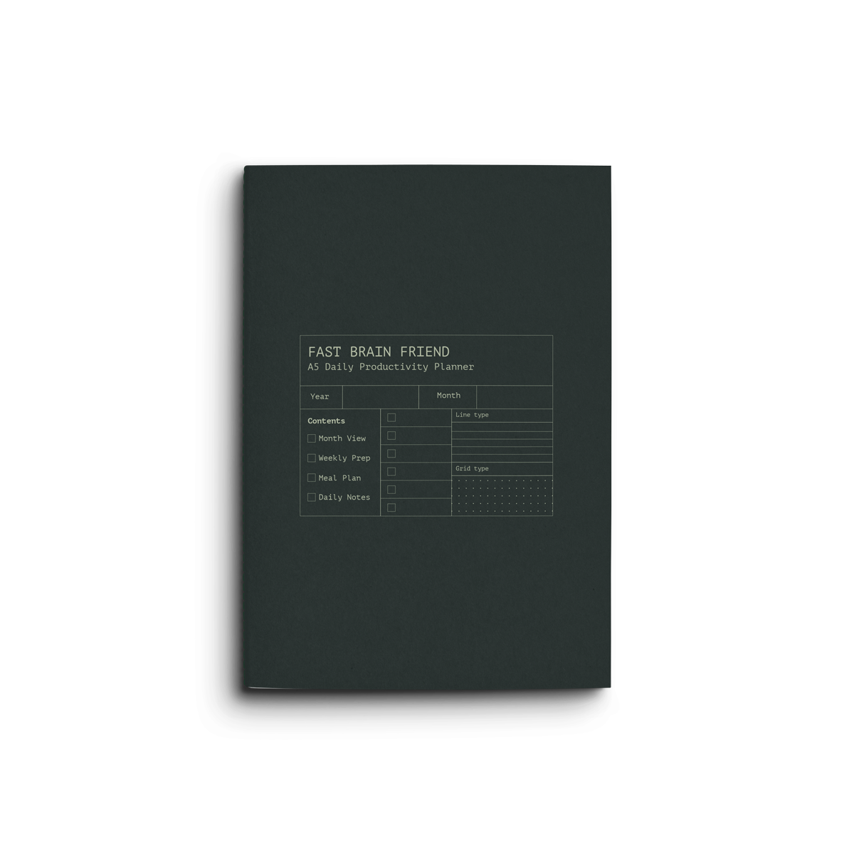 Fast Brain Daily Productivity Planner- Single Notebook: Musk Stick