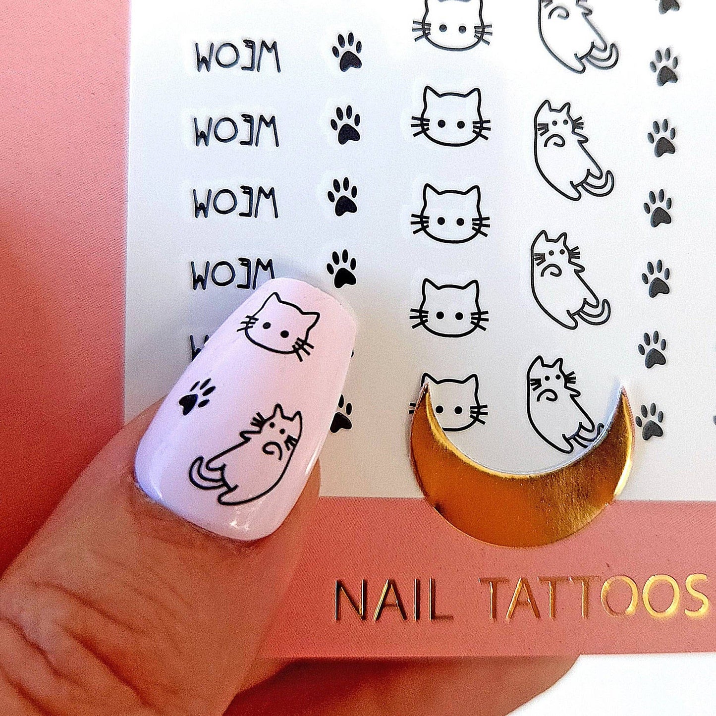 Cat pattern nail stickers