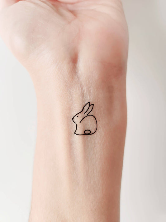 Rabbit temporary tattoo (set of 4 rabbits)