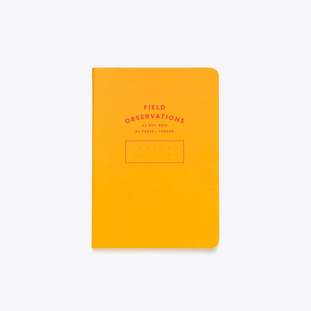 Stitched Notebook - A6: Orange / Dot Grid