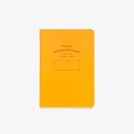 Stitched Notebook - A6: Orange / Dot Grid