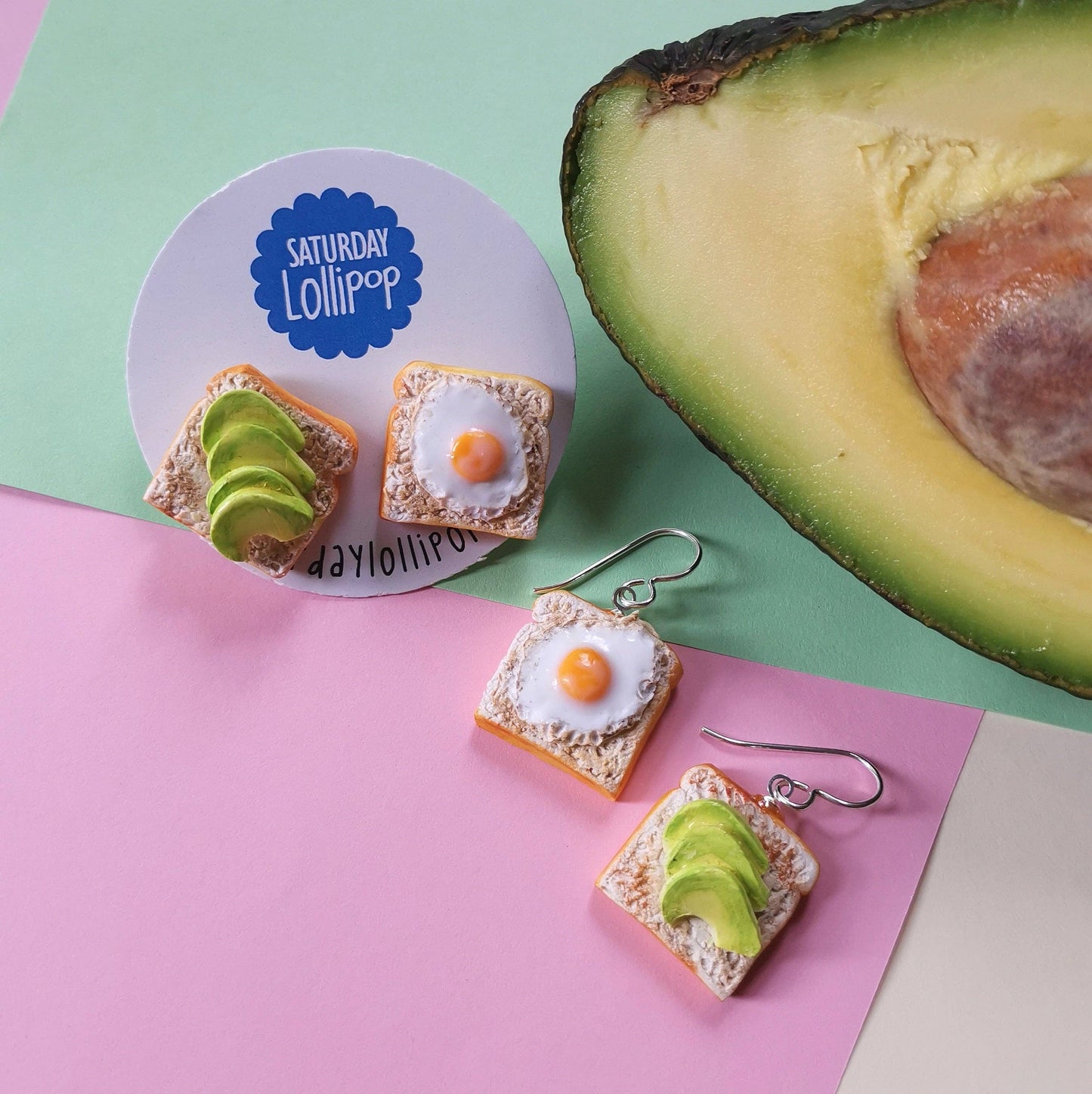 Brunch earrings (Avo and Egg): Studs