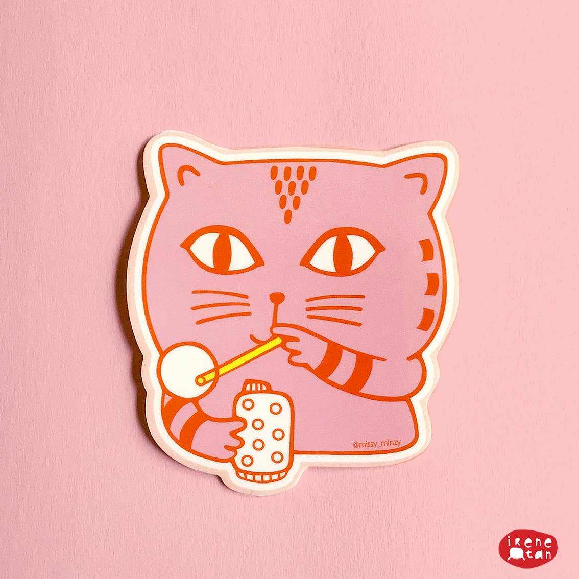 Bubble Blowing Cat Vinyl Sticker