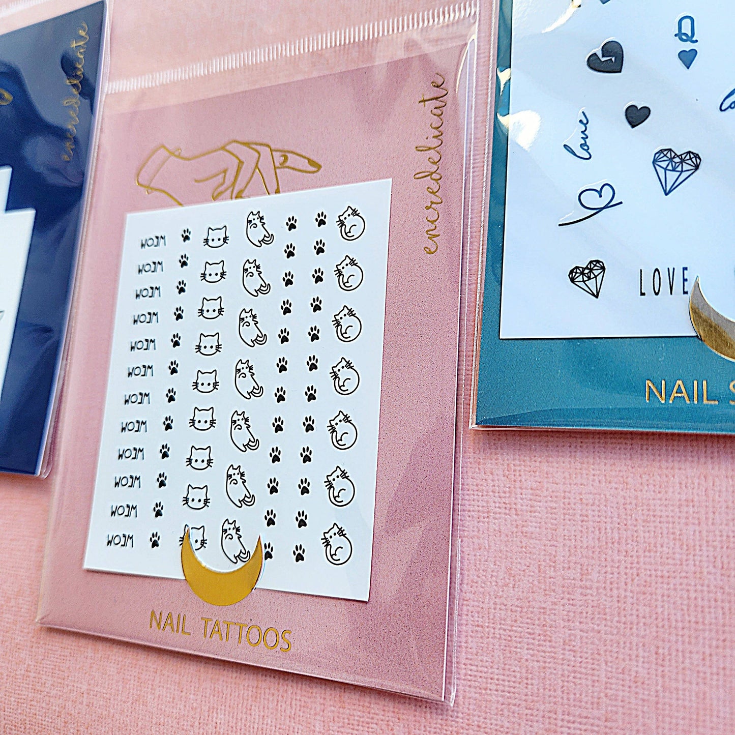 Cat pattern nail stickers