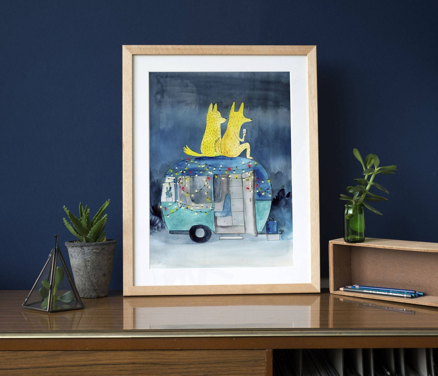 Camping Dingoes Print: A3