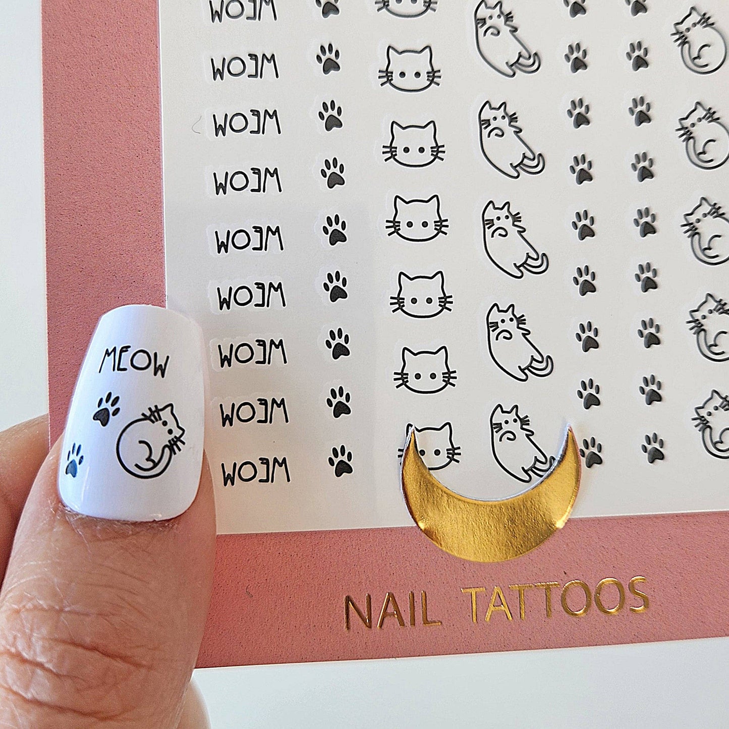 Cat pattern nail stickers