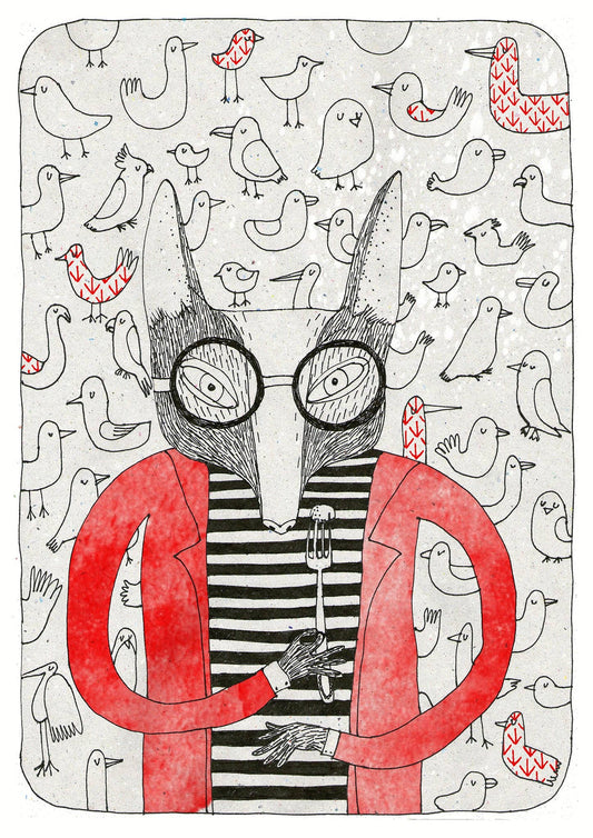 Red Fox Print: A4
