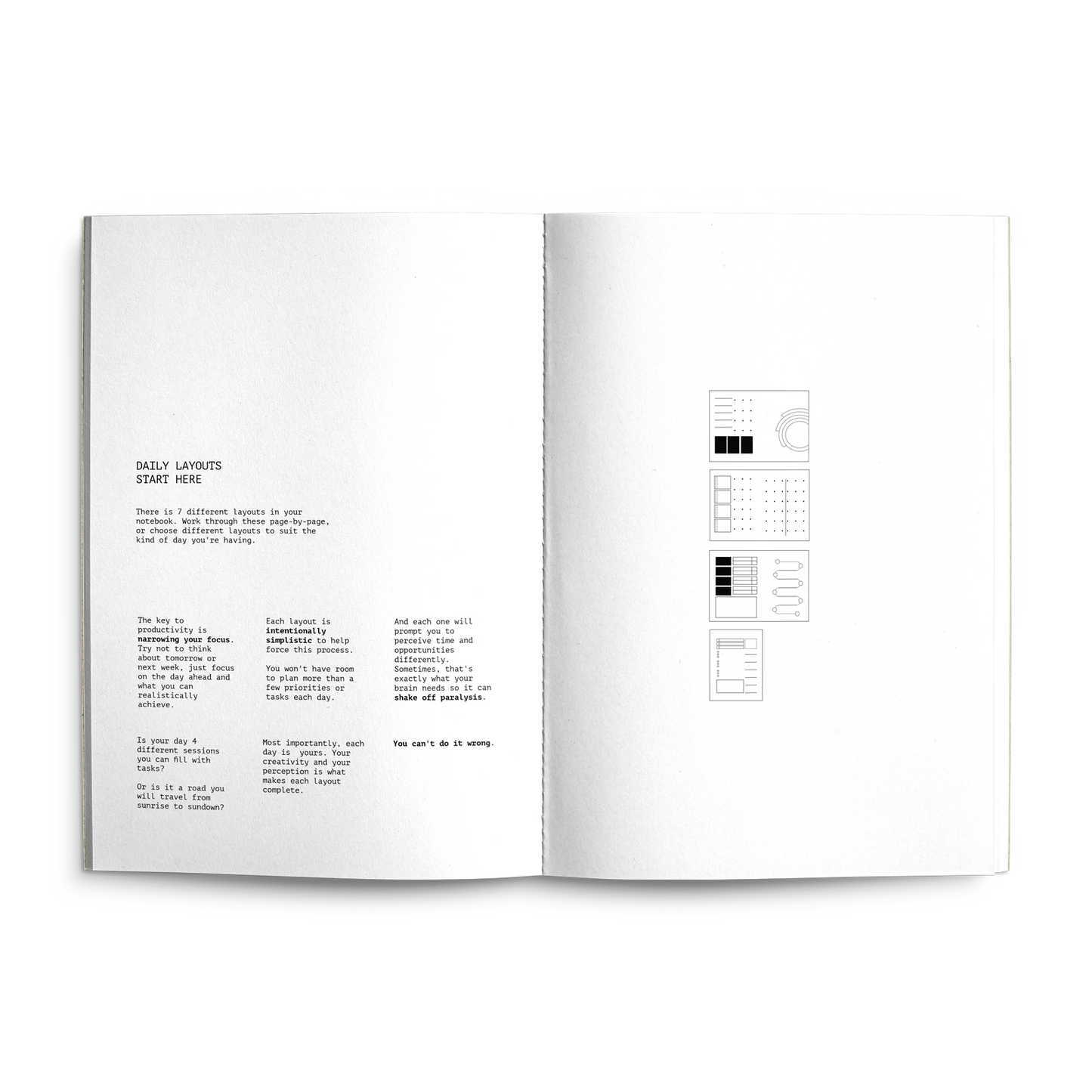 Fast Brain Daily Productivity Planner- Single Notebook: Pine Forest