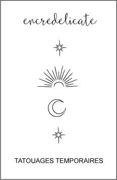 Moon, stars and sun temporary tattoo