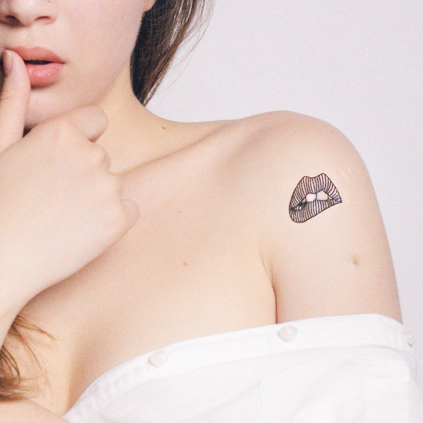 Sexy mouth temporary tattoos (set of 3)