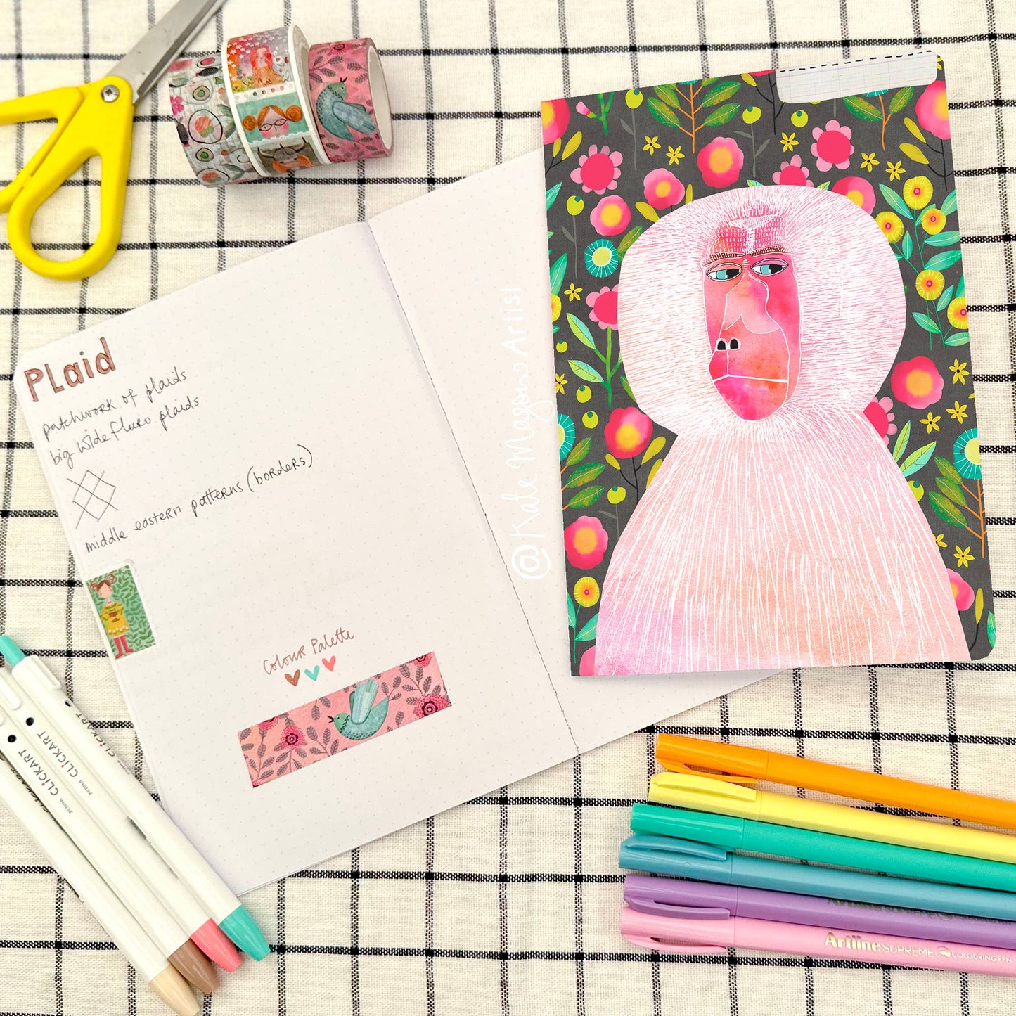 Baboon Floral NOTEBOOK: A6 105mm x 140mm