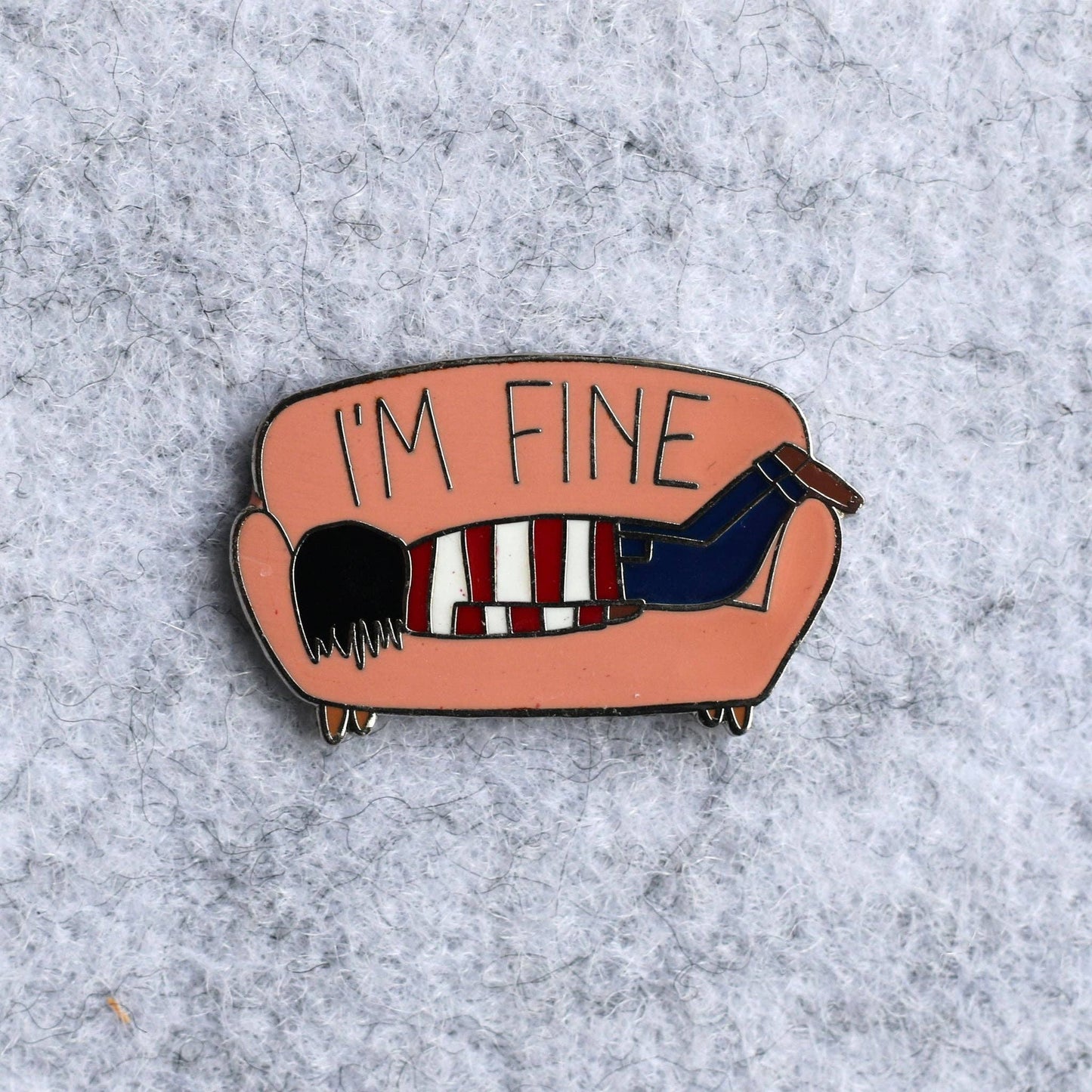 I Am Fine Enamel Pin: Pink
