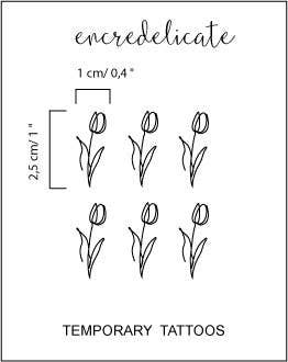 Temporary tulip tattoo (set of 6)