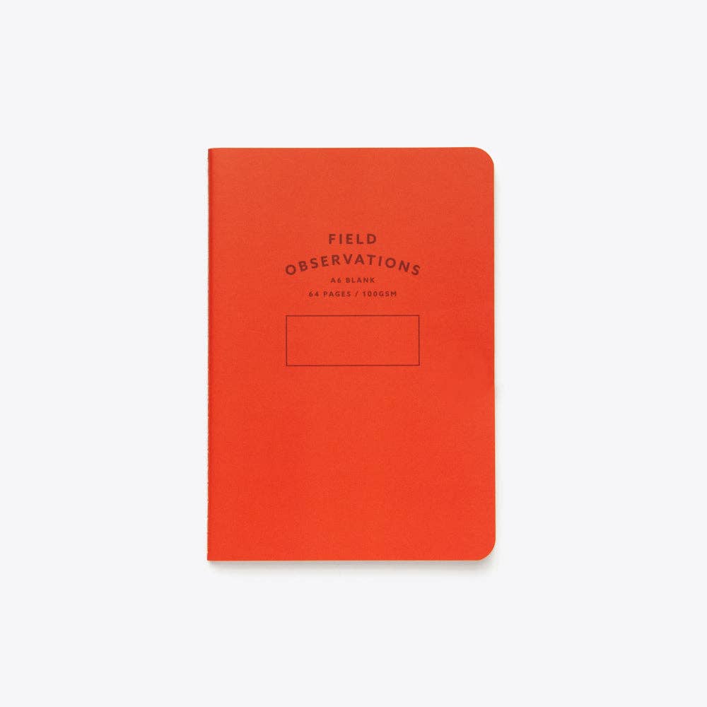 Stitched Notebook - A6: Orange / Dot Grid