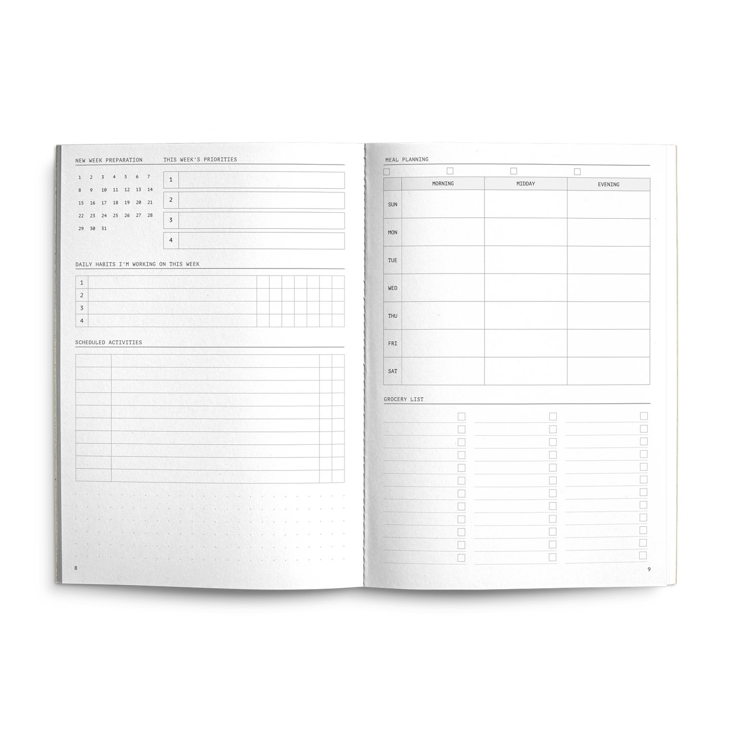 Fast Brain Daily Productivity Planner- Single Notebook: Pine Forest